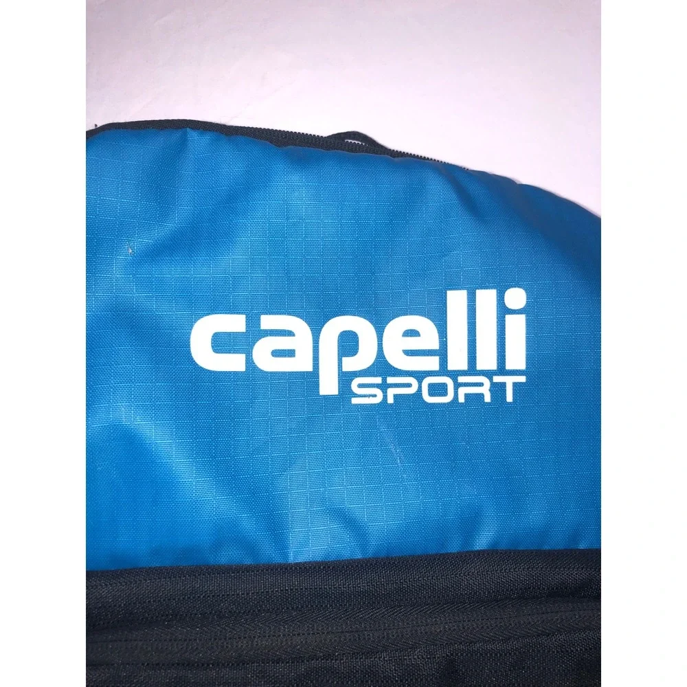 Capelli Sport Soccer Backpack Black Blue Training Bag with Ball Pocket Number 9